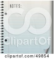 Poster, Art Print Of Blank Ruled Piece Of Paper In A Spiral Notebook