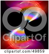 Poster, Art Print Of Flowing Fractal Background With Colorful Waves On Black