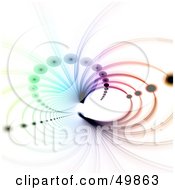 Poster, Art Print Of Colorful Fractal Tunnel With Circles On White