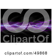 Royalty Free RF Clipart Illustration Of A Bolt Of Purple Lightning On A Checkered And Black Background