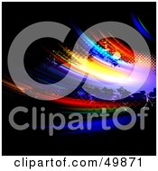 Royalty Free RF Clipart Illustration Of A Black Background With Feathery Rainbow Fractals