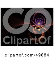 Royalty Free RF Clipart Illustration Of A Curling Purple And Orange Fractal On Black