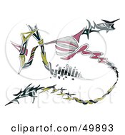 Royalty Free RF Clipart Illustration Of An Abstract Tribal Drawing by Arena Creative
