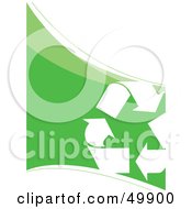 Poster, Art Print Of Recycle Arrow Triangle On A Green And White Background