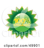 Poster, Art Print Of Green 100 Percent Organic Label
