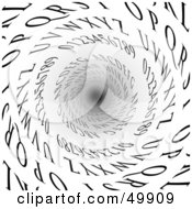 Royalty Free RF Clipart Illustration Of Black Letters And Numbers Spiraling Down A Tunnel Symbolizing Email Or Dyslexia