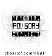 Poster, Art Print Of Parental Advisory Explicit Label On Gray Grunge On White