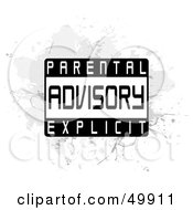 Royalty Free RF Clipart Illustration Of A Parental Advisory Explicit Label On Gray Grunge On White