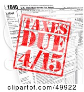 Royalty Free RF Clipart Illustration Of A Taxes Due Stamp On A Tax Form by Arena Creative