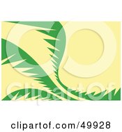 Royalty Free RF Clipart Illustration Of A Yellow Background With Green Palm Leaves