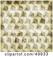 Poster, Art Print Of Cubic Sketch Background With Grunge