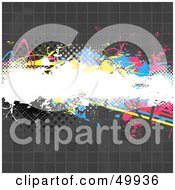 Tiled Gray Background With Halftone Dots And A Cmyk Text Box