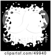 Royalty Free RF Clipart Illustration Of A Black Splatter Frame Around White by Arena Creative