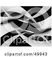 Royalty Free RF Clipart Illustration Of A Black Background With Chrome Swoosh Ribbons