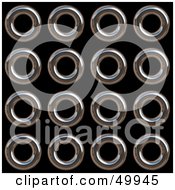 Royalty Free RF Clipart Illustration Of A Background Of Chrome Rings On Black