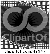 Royalty Free RF Clipart Illustration Of White Squares Framing A Gray And Black Bursting Background