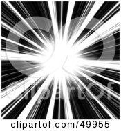 Poster, Art Print Of Bright White Burst With Rays On Black