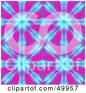 Royalty Free RF Clipart Illustration Of A Blue Floral Kaleidoscope Background On Pink by Arena Creative