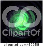 Poster, Art Print Of Spiraling Green Galaxy In Space