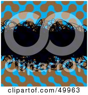 Royalty Free RF Clipart Illustration Of A Black Scribble Text Box Over A Brown And Blue Background