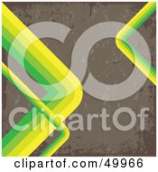 Poster, Art Print Of Brown Grunge Background Bordered With Green Curves