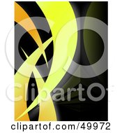 Royalty Free RF Clipart Illustration Of A Black Background With Yellow Vertical Swooshes by Arena Creative