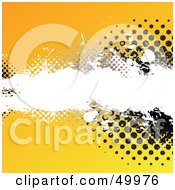 Poster, Art Print Of Yellow Background With Halftone Dots And White Grunge