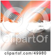 Bright Light Over A Grunge Halftone Bar With Red And Orange Swooshes