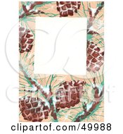 Poster, Art Print Of White Text Box With A Wintry Pinecone Border
