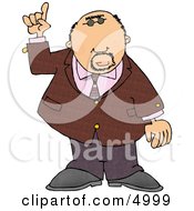 Poster, Art Print Of Well Dressed Man Pointing Finger Up