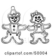 Royalty Free RF Clipart Illustration Of Male And Female Gingerbread Cookies by LoopyLand
