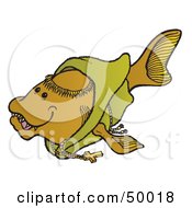 Poster, Art Print Of Monk Fish In A Green Robe