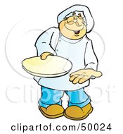 Poster, Art Print Of Friendly Male Chef Carrying A Plate