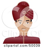 Royalty Free RF Clipart Illustration Of A Friendly Indian Groom Wearing A Red Turban by Melisende Vector