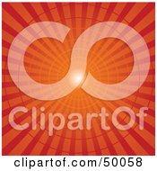 Royalty Free RF Clipart Illustration Of A Red And Orange Radial Burst Background Of Light Rays
