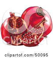 Poster, Art Print Of Cute Pomegranate With Seeds