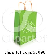 Poster, Art Print Of Recycle Arrow Icon On A Green Shopping Bag