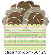 Poster, Art Print Of Chocolate Brownie Cupcake With Colorful Sprinkles