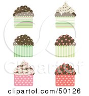 Poster, Art Print Of Digital Collage Of Chocolate Cupcakes With Sprinkles