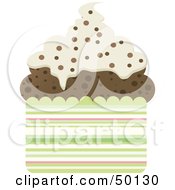 Poster, Art Print Of Chocolate Cupcake With Vanilla Frosting And Chocolate Sprinkles