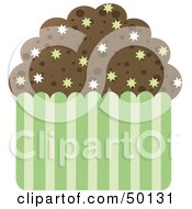 Poster, Art Print Of Chocolate Brownie Cupcake With Burst Sprinkles