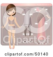 Royalty Free RF Clipart Illustration Of An Indian Paper Doll Woman In Her Underwear Standing By Clothing by Melisende Vector
