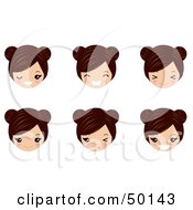 Royalty Free RF Clipart Illustration Of A Digital Collage Of Brunette Avatar Faces by Melisende Vector #COLLC50143-0068