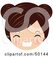 Poster, Art Print Of Brunette Avatar Face Gritting Her Teeth