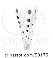 Royalty Free RF Clipart Illustration Of White 3d Dice With Black Dots Stacked Like A Tower