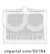 Poster, Art Print Of Blank Monthly Calendar In Gray And White