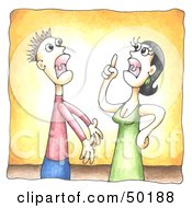 Royalty Free RF Clipart Illustration Of A Married Couple Engaged In A Shouting Match by C Charley-Franzwa #COLLC50188-0078