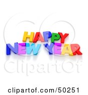 Colorful Happy New Year Letter Greeting