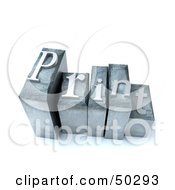 Royalty Free RF 3D Clipart Illustration Of Silver PRINT Typeset Blocks by Frank Boston