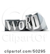 Royalty Free RF 3D Clipart Illustration Of Silver Typeset Blocks Spelling WORD by Frank Boston